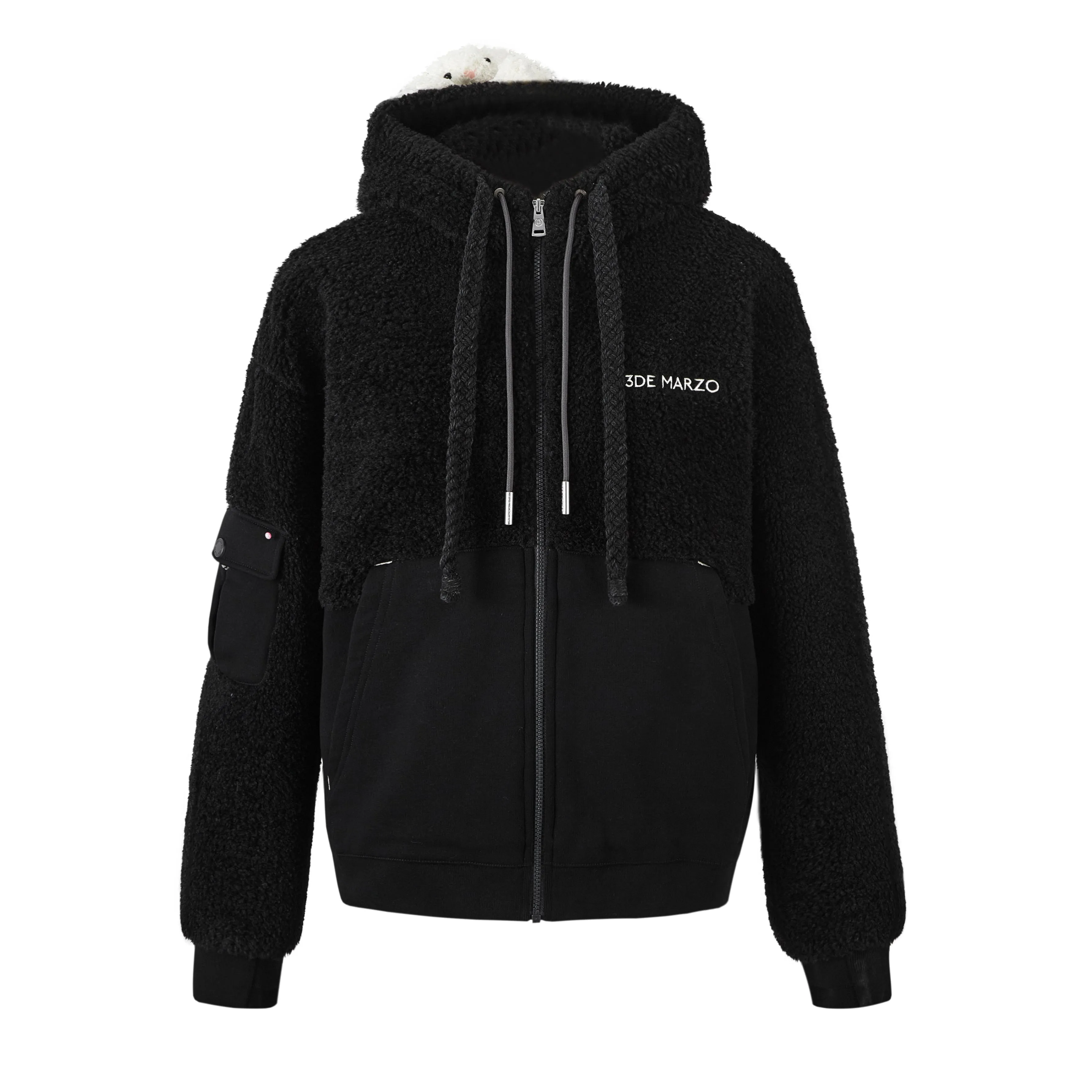 13DE MARZO Bear Half Fleece Hoodie