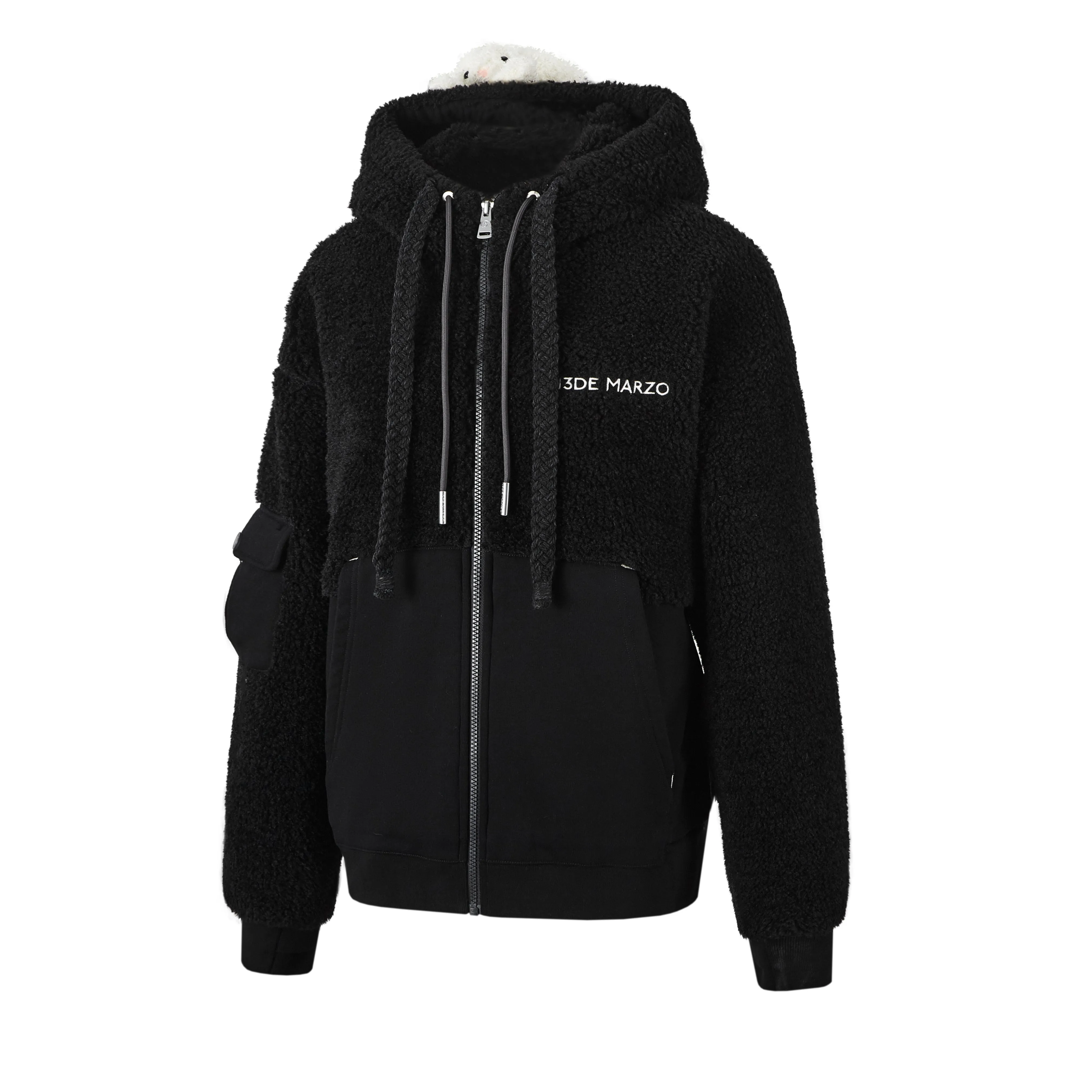 13DE MARZO Bear Half Fleece Hoodie