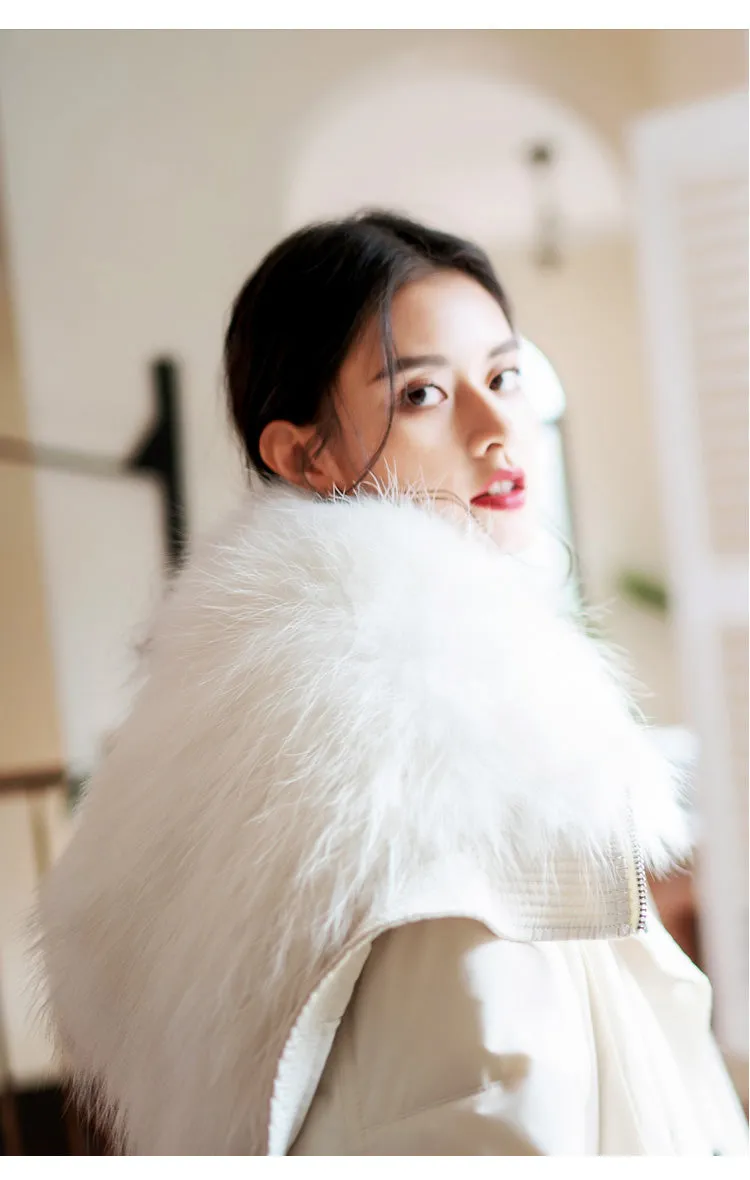 8GIRLS DESIGN FAUX FUR COLLAR LONGLINE PUFFER COAT