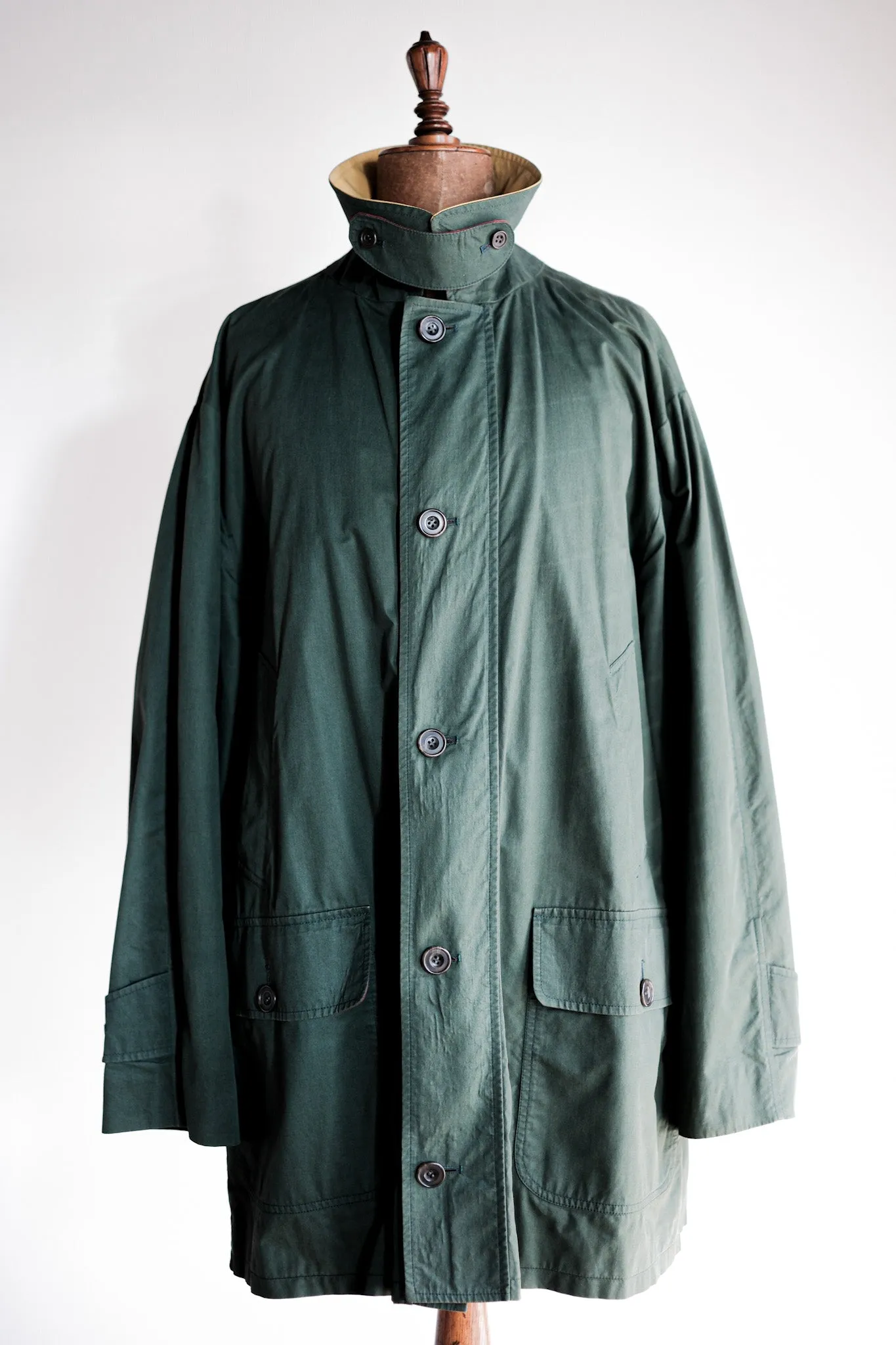 【~90's】Old INVERTERE Crazy Pattern Cotton Coat With Chin Strap