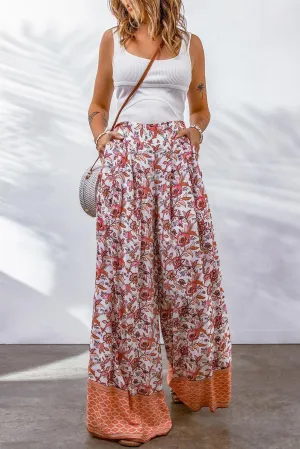 At Ease Bohemian Floral Culotte Pants