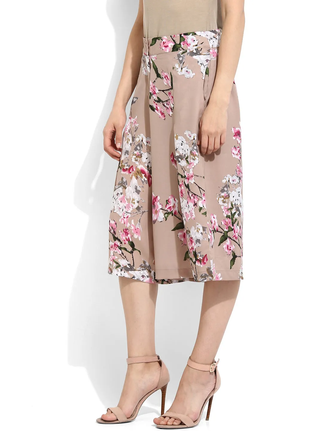 BEIGE FLORAL CULOTTES