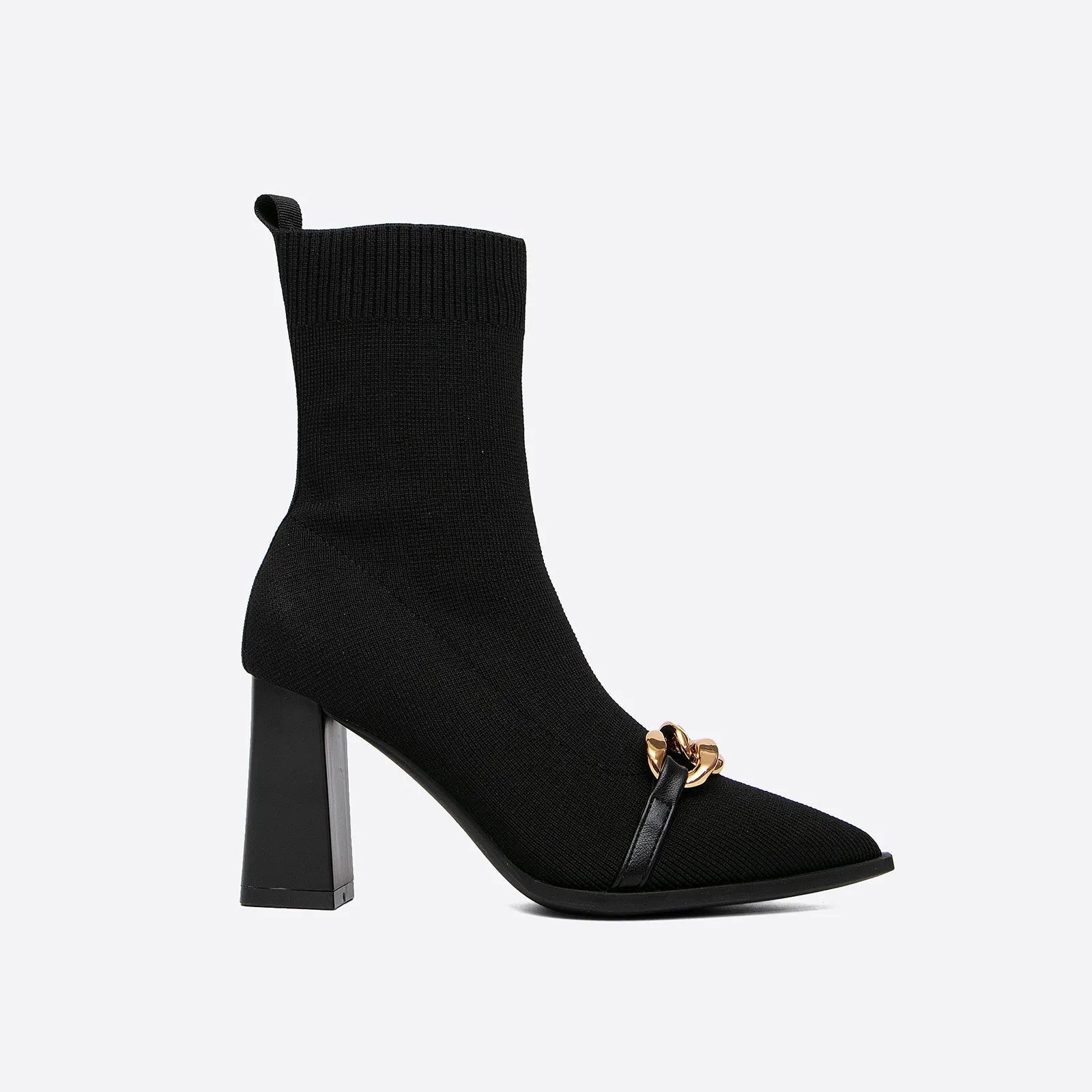 binfenxie- Women Chain Elegant Ladies Fly Knit High Boots