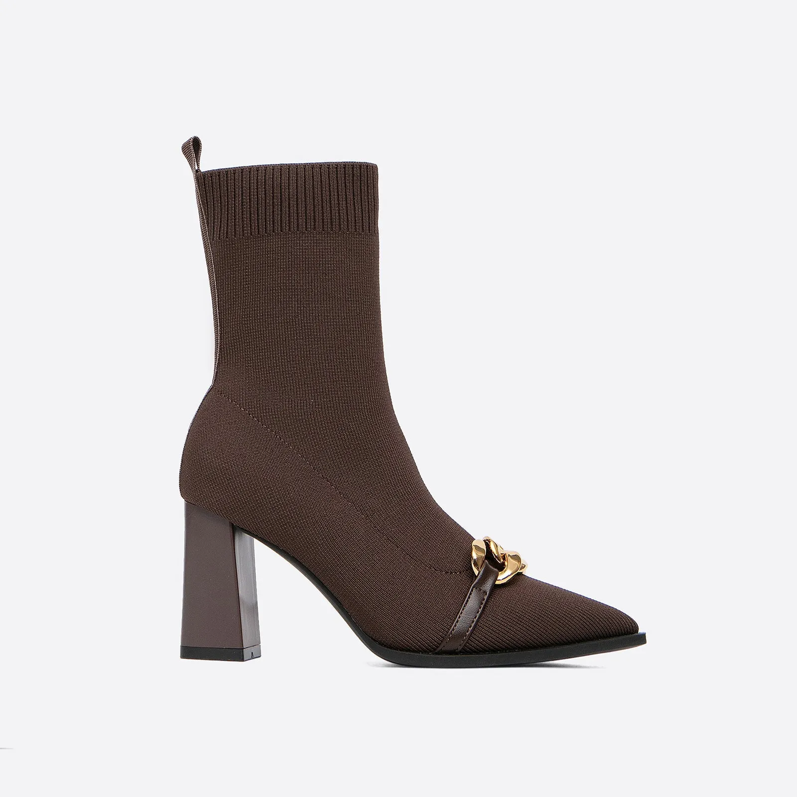 binfenxie- Women Chain Elegant Ladies Fly Knit High Boots