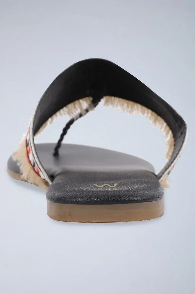 Black Round Toe Flats