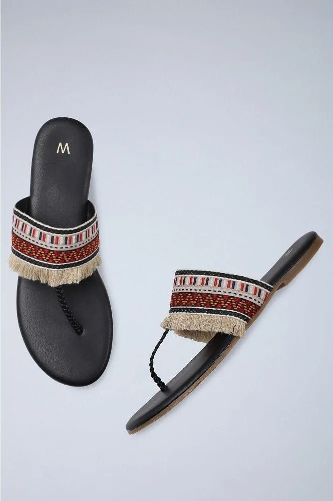 Black Round Toe Flats