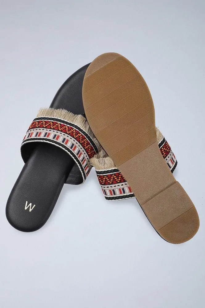 Black Round Toe Flats