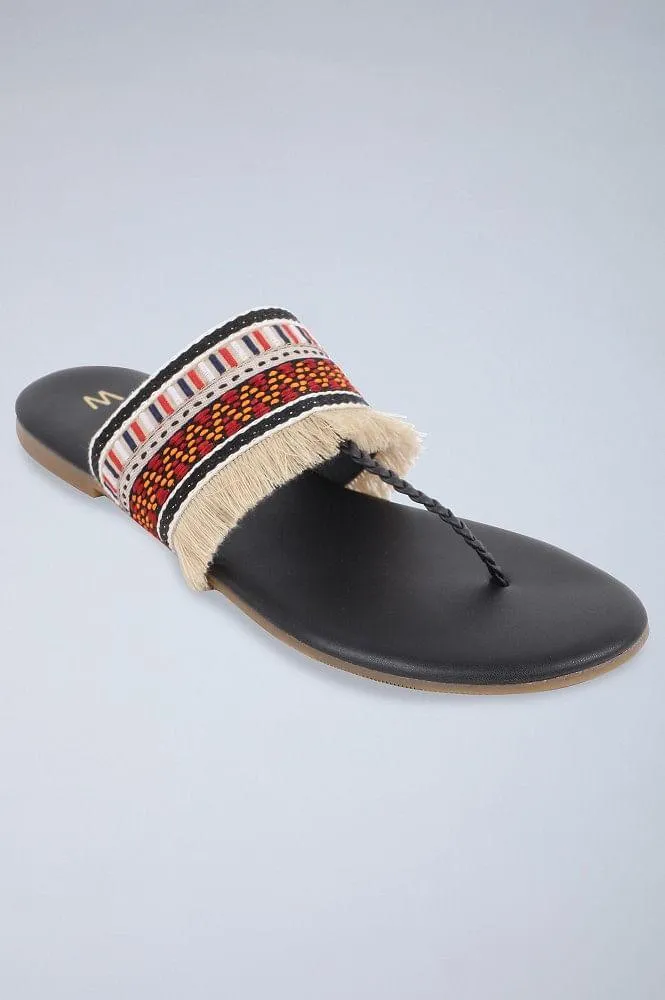 Black Round Toe Flats