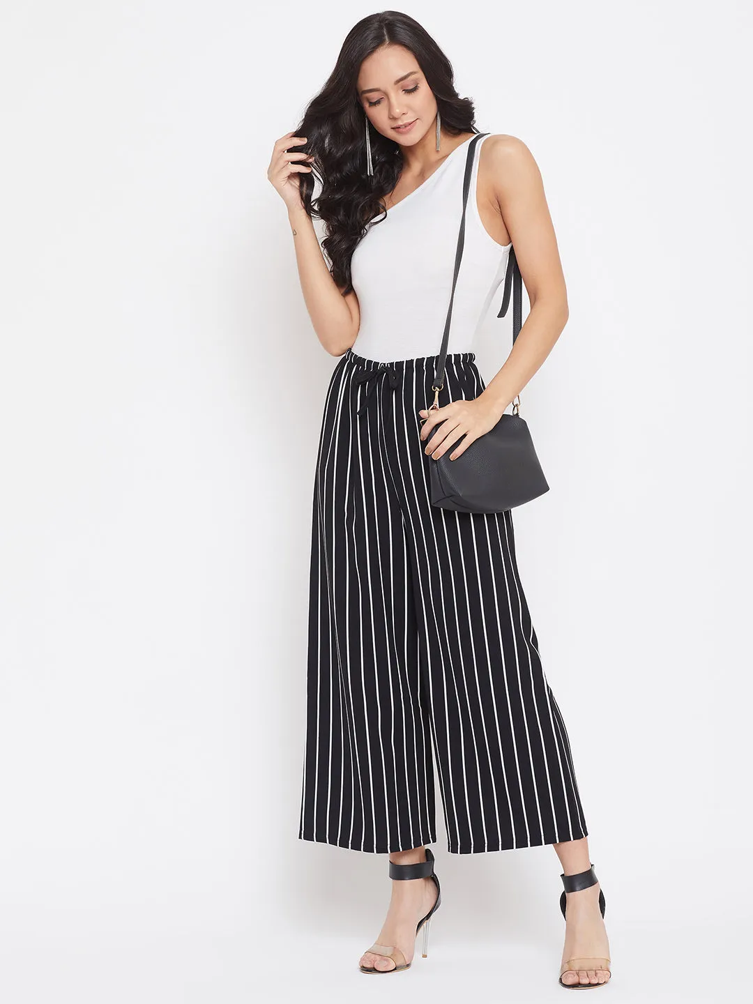 Black Striped Culottes