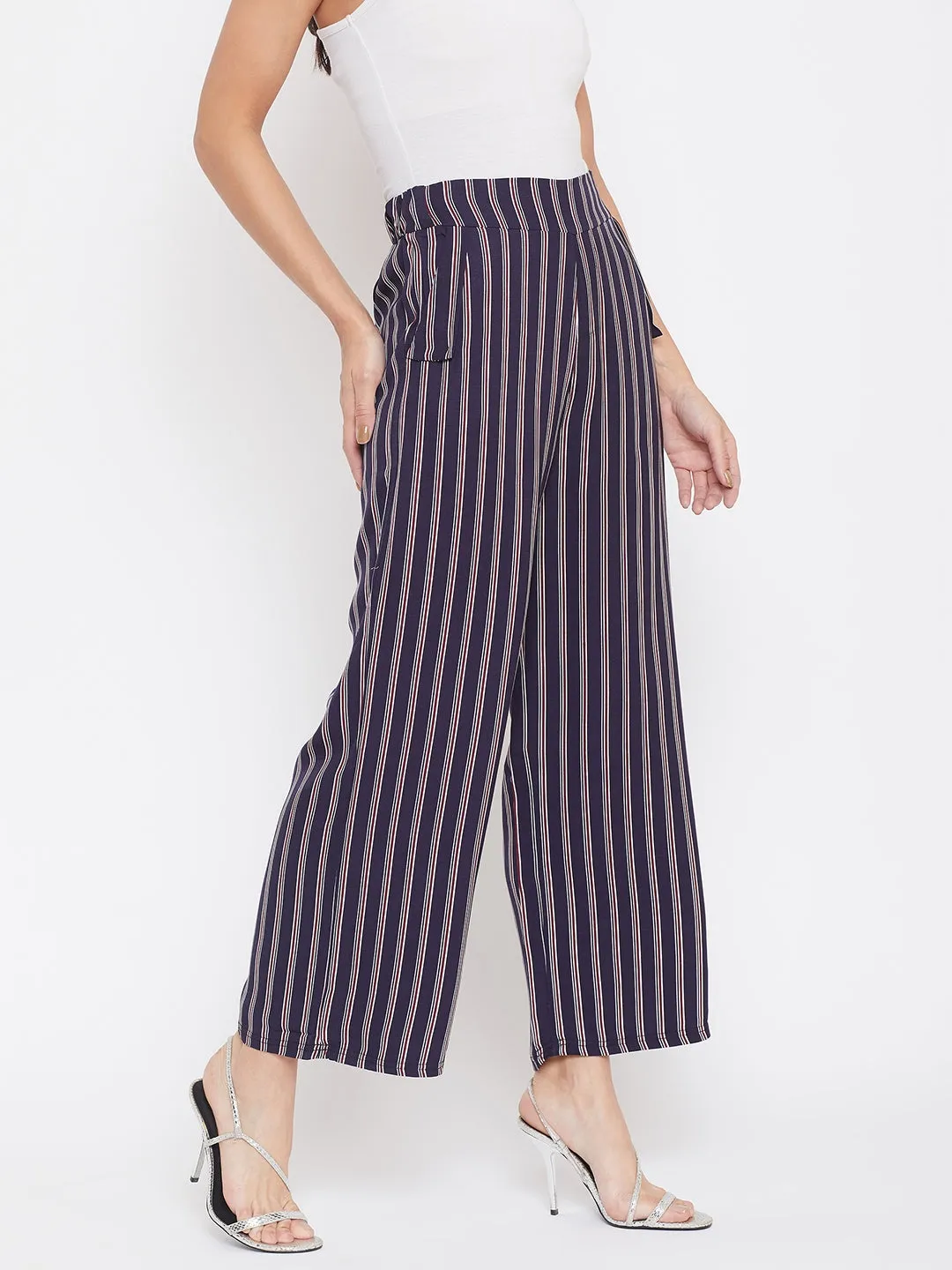 Blue Striped Culottes