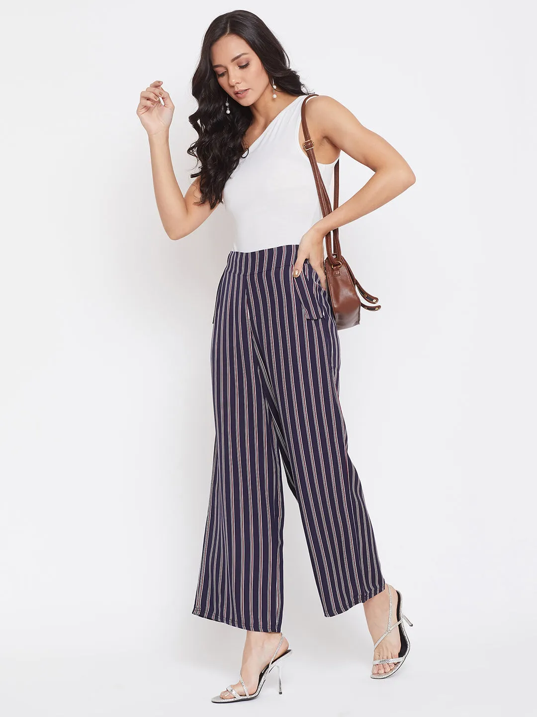 Blue Striped Culottes
