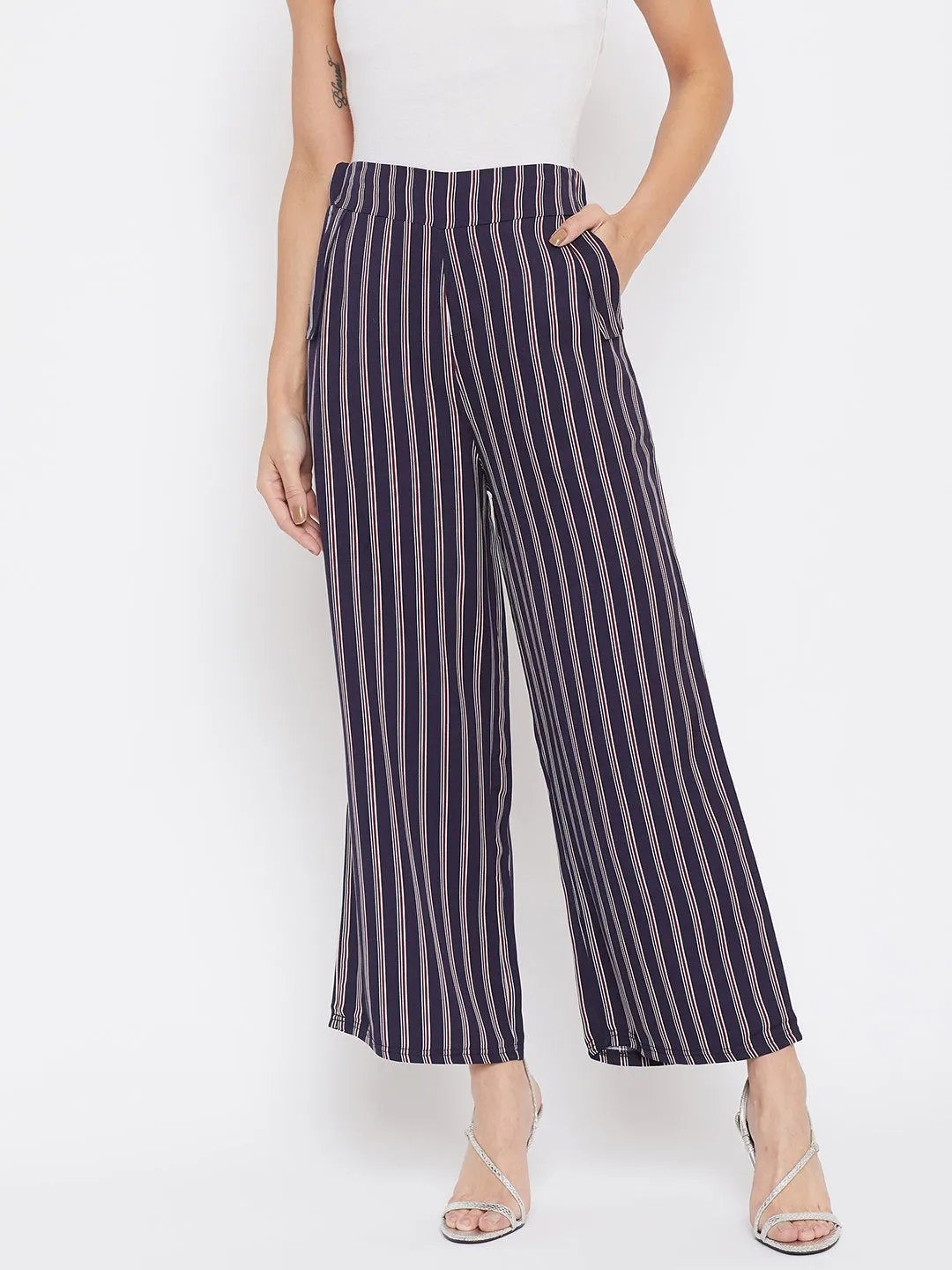 Blue Striped Culottes