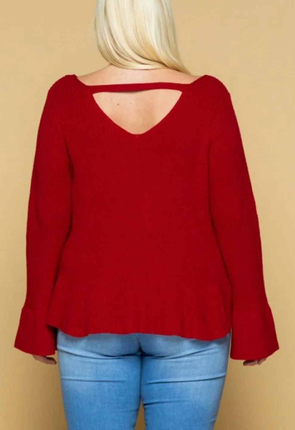 Brielle bell sleeve knit top