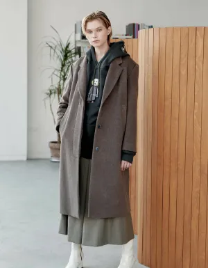 Cashmere Loose Fit H-Line Minimal Coat