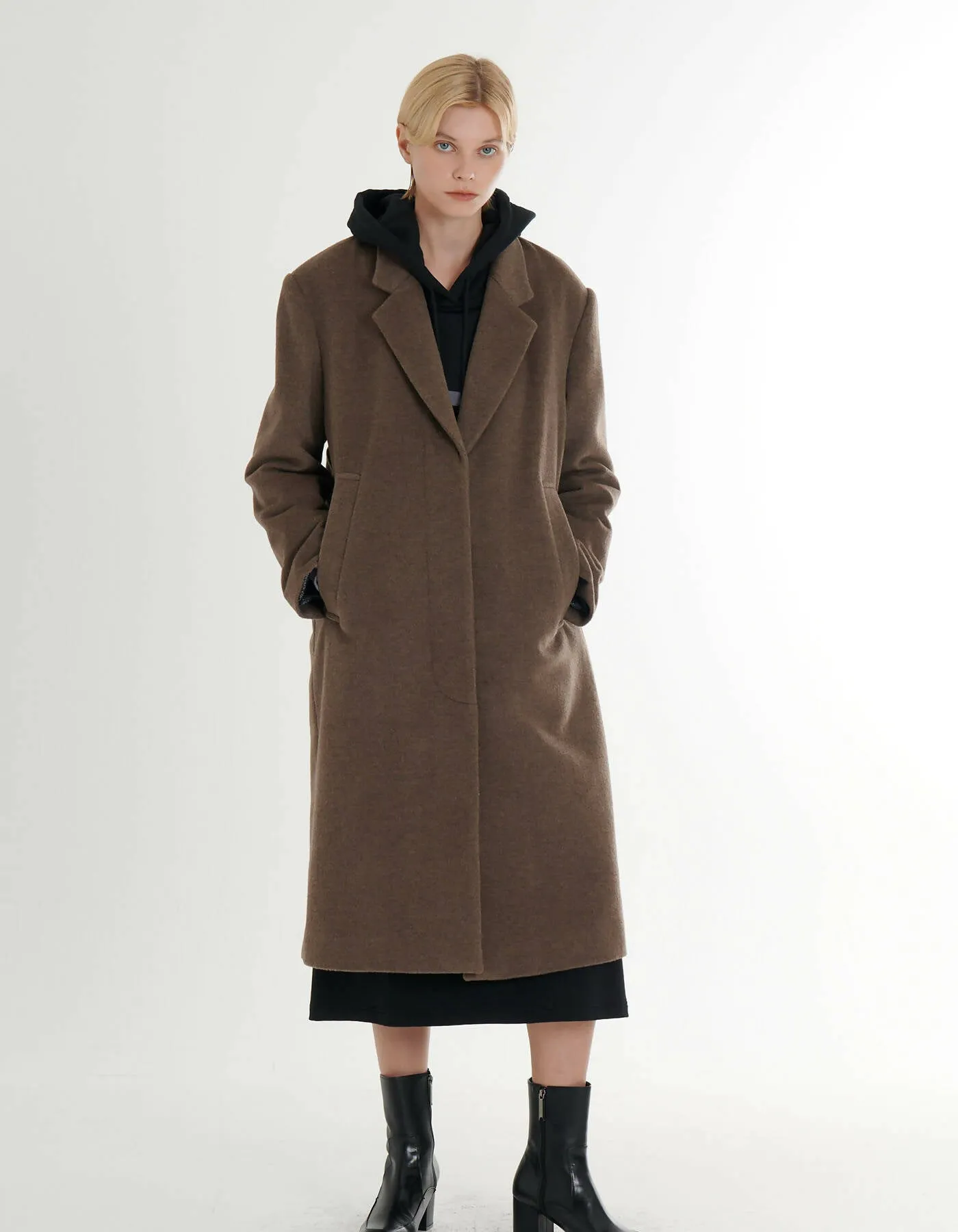 Cashmere Loose Fit H-Line Minimal Coat