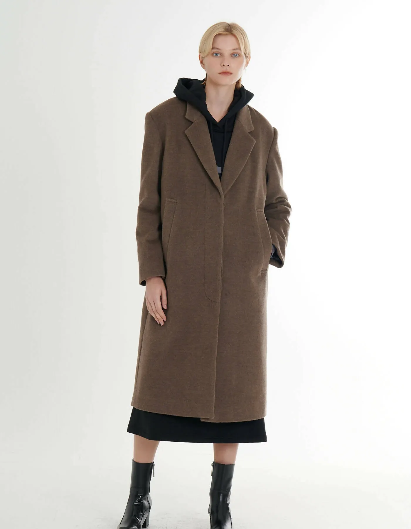 Cashmere Loose Fit H-Line Minimal Coat