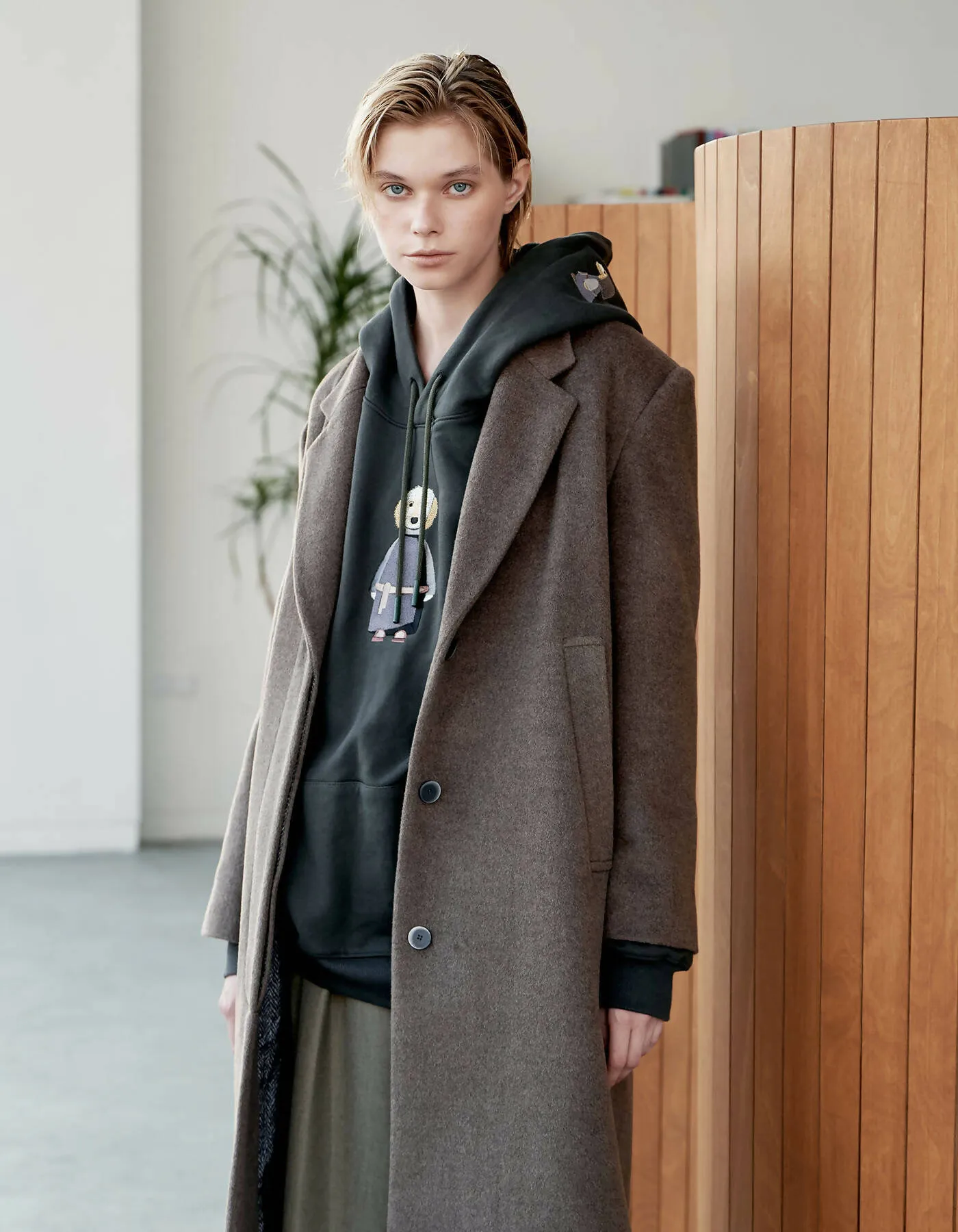 Cashmere Loose Fit H-Line Minimal Coat