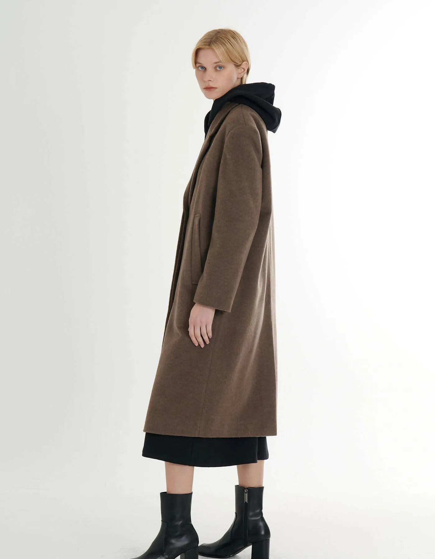 Cashmere Loose Fit H-Line Minimal Coat