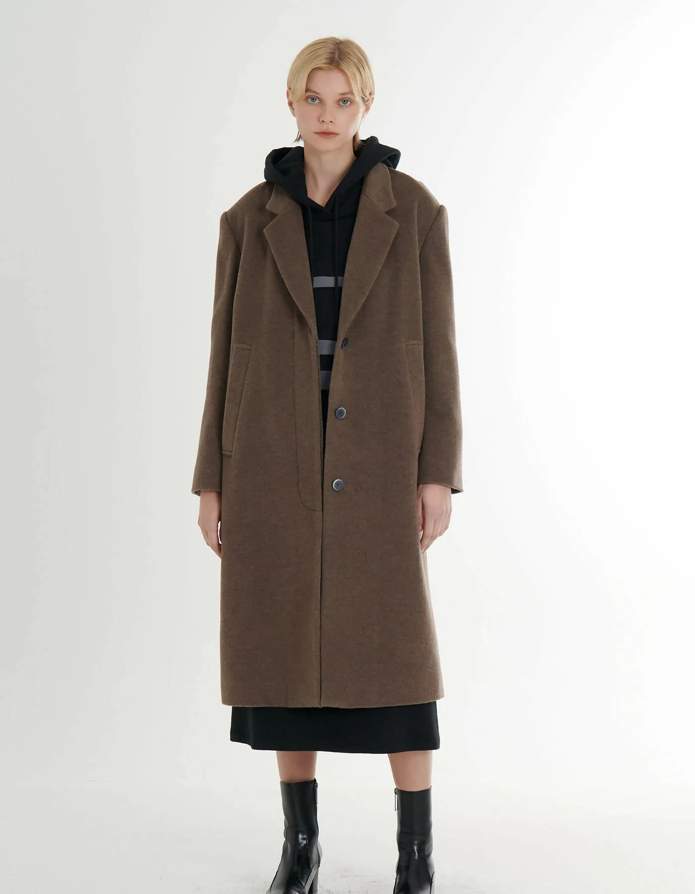 Cashmere Loose Fit H-Line Minimal Coat