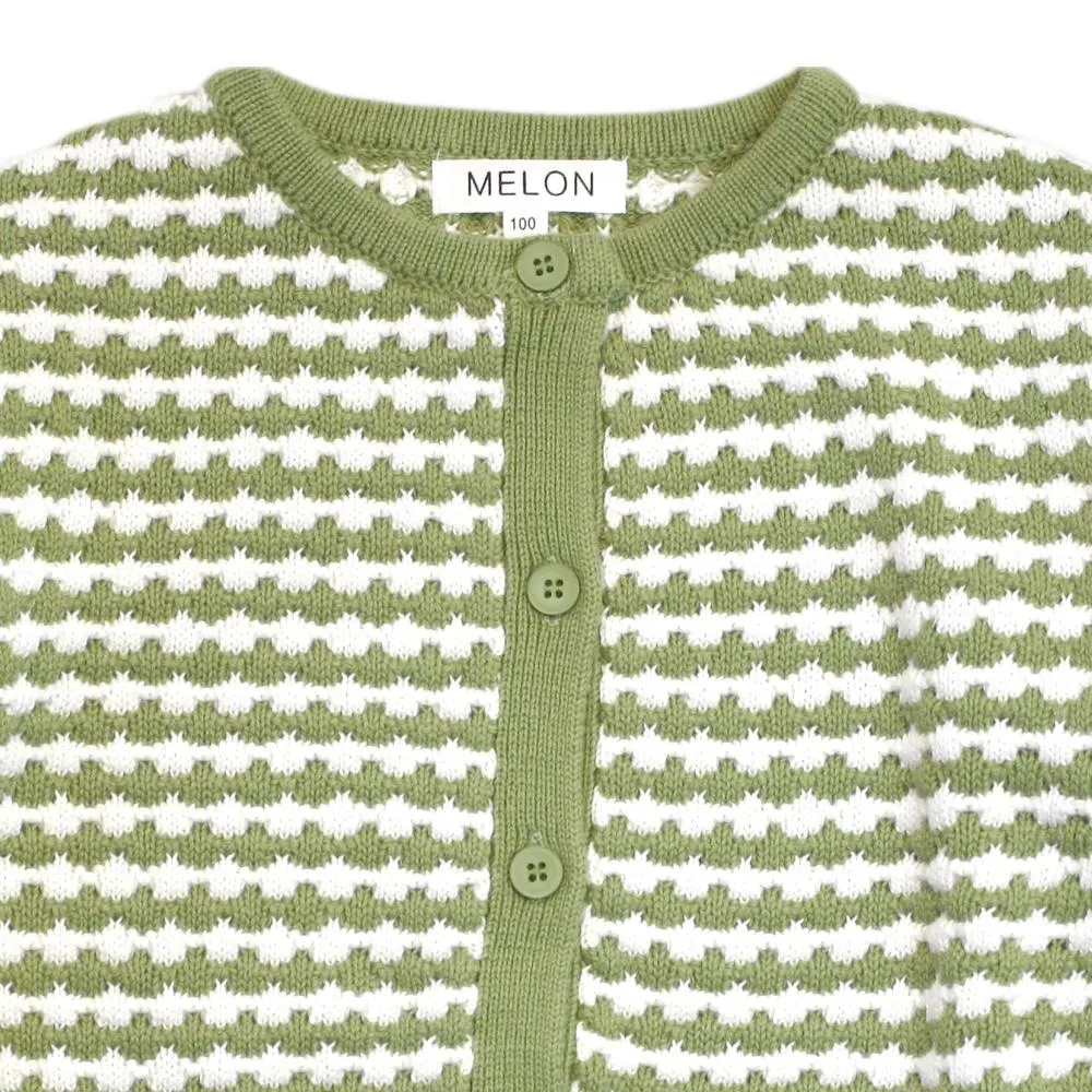 Checks Knit Cardigan, Kiwi