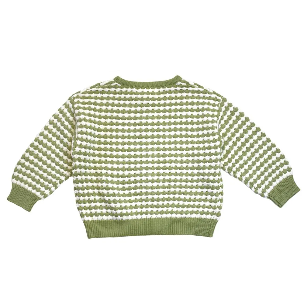 Checks Knit Cardigan, Kiwi