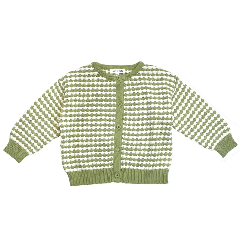 Checks Knit Cardigan, Kiwi