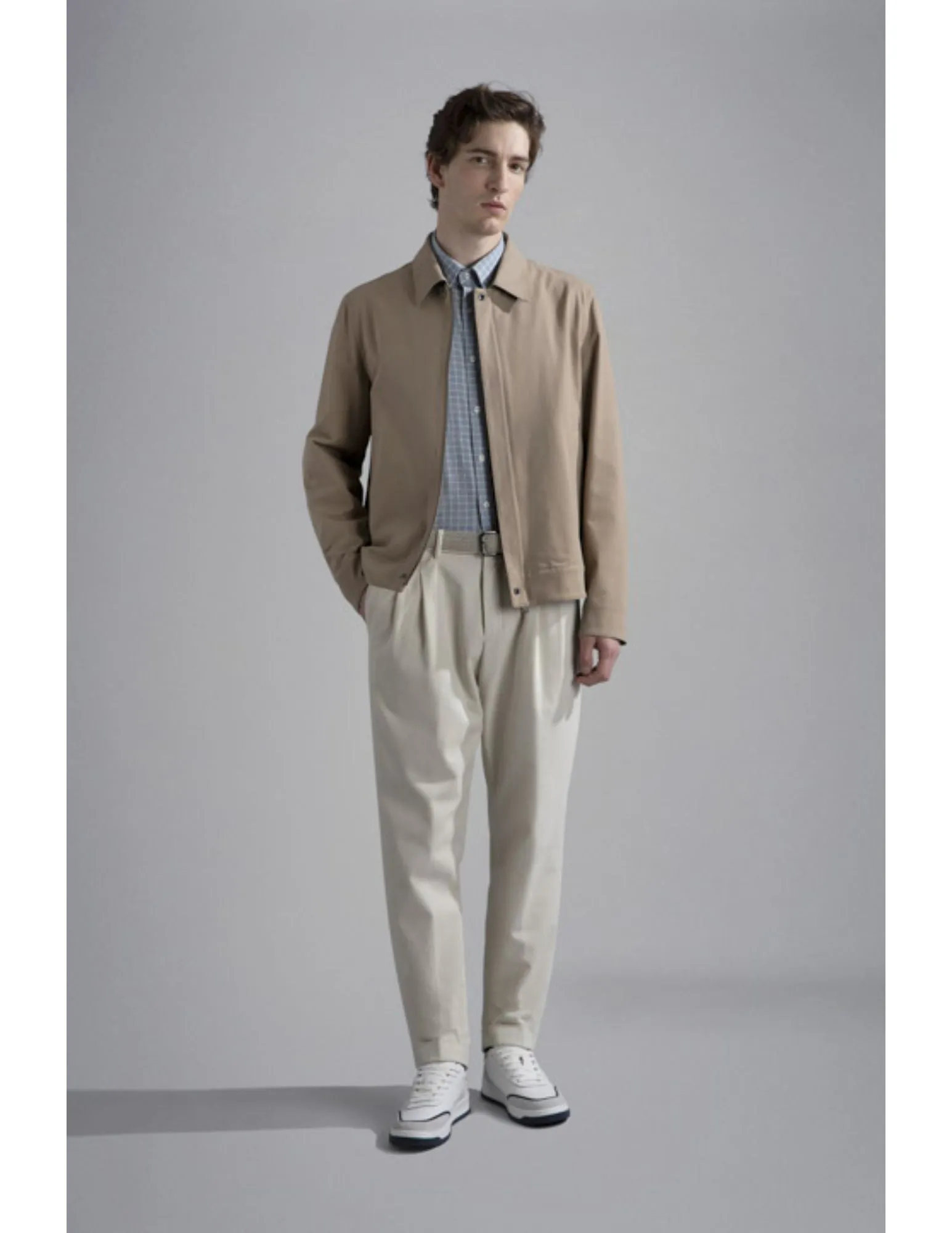 Cotton Stretch Shacket | Khaki