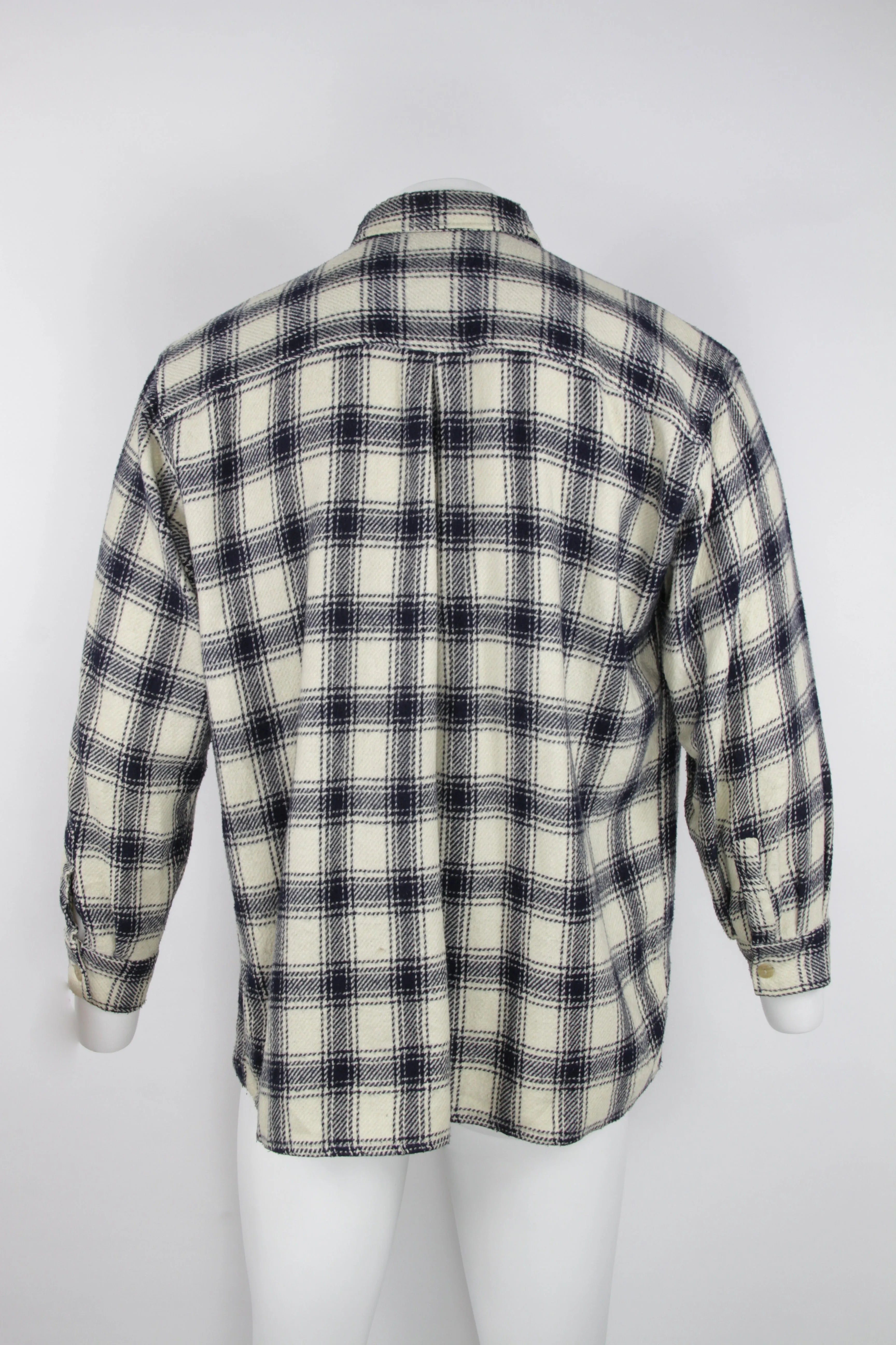 CPO style thick checked flannel shirt - XL