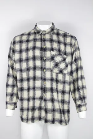 CPO style thick checked flannel shirt - XL
