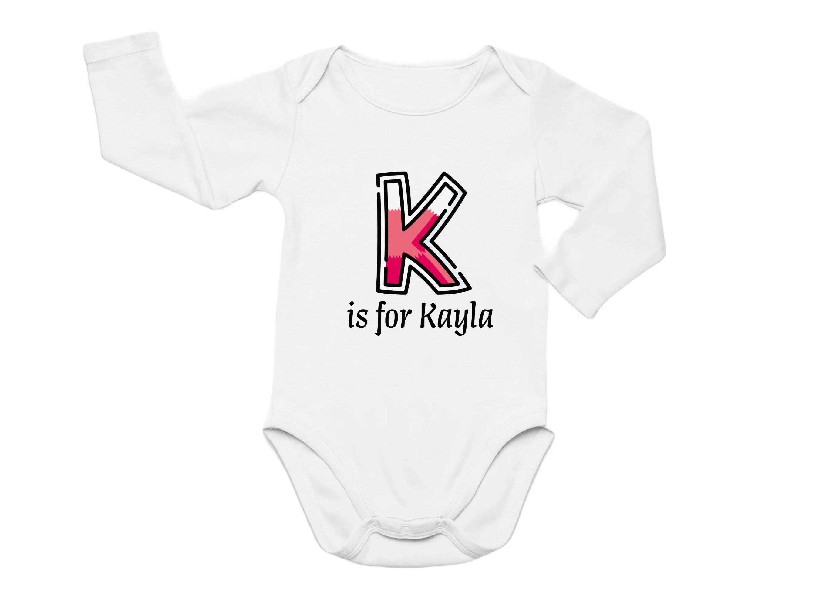 Custom Kids Tshirt Gift For Toddler Girls Custom your Initials K On Shirt