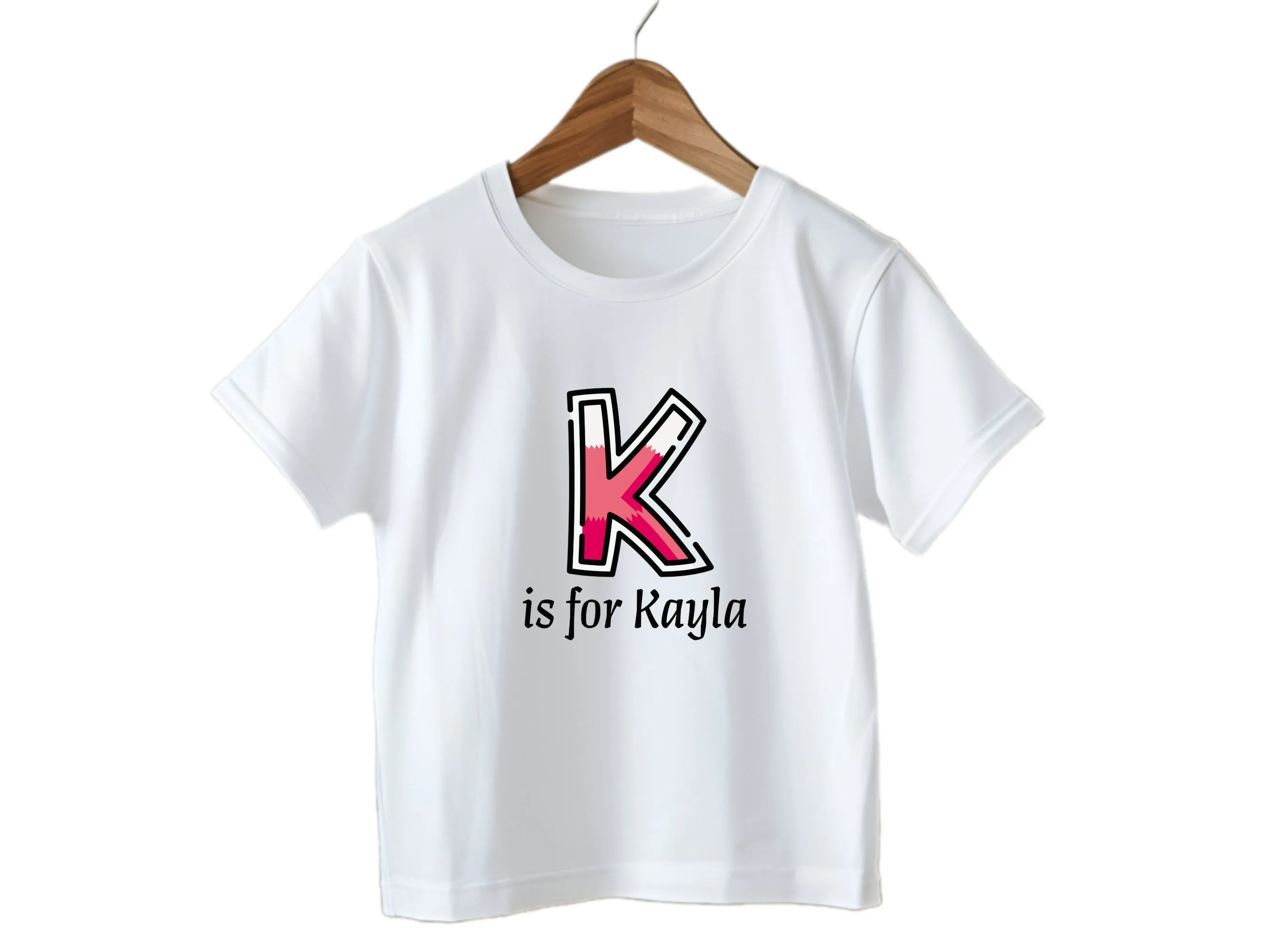 Custom Kids Tshirt Gift For Toddler Girls Custom your Initials K On Shirt