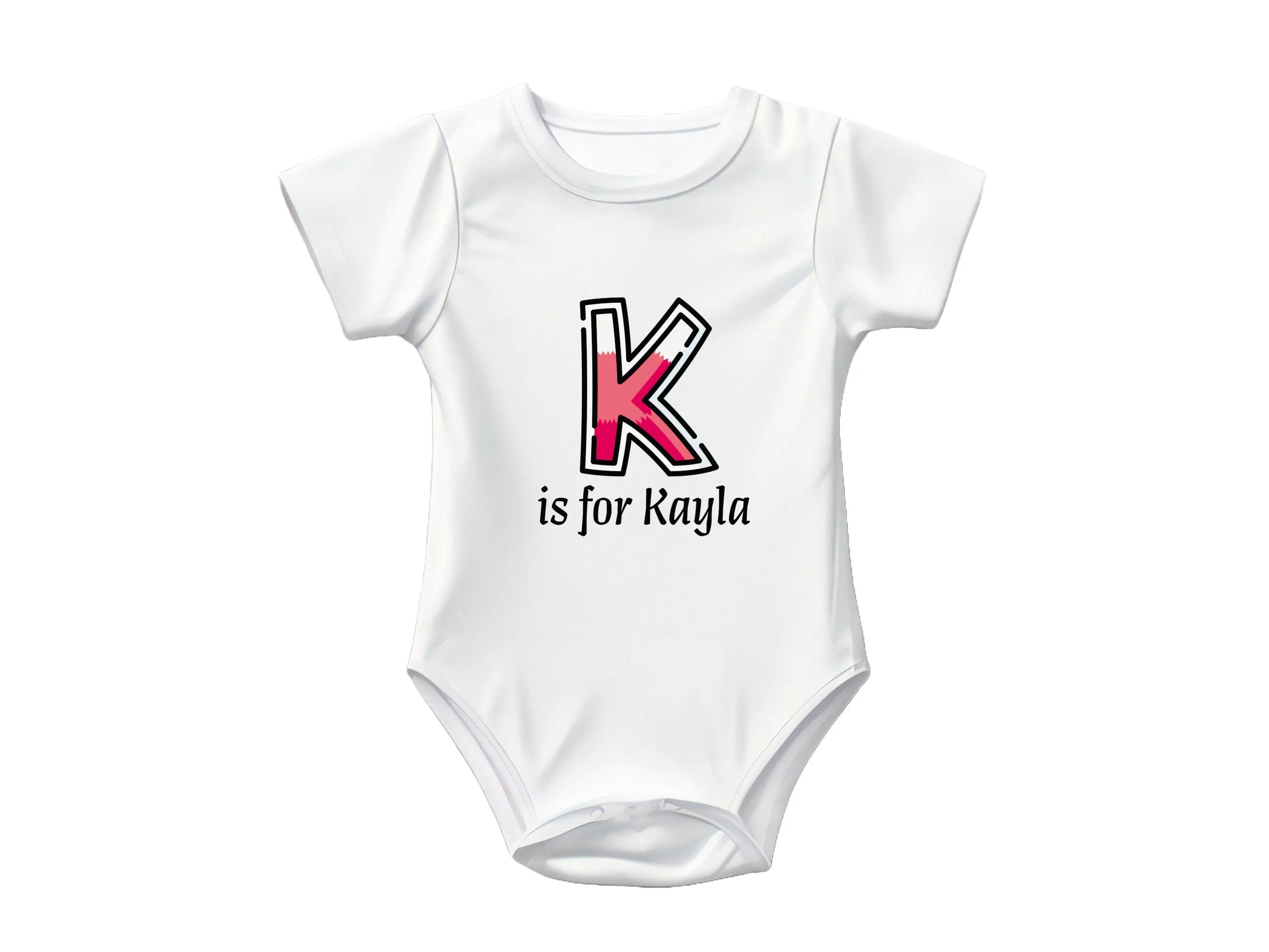 Custom Kids Tshirt Gift For Toddler Girls Custom your Initials K On Shirt