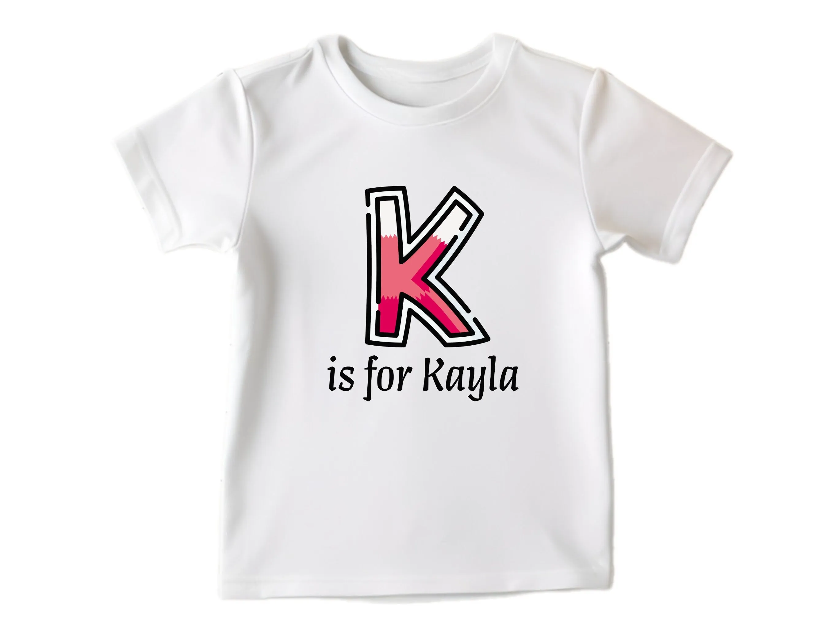 Custom Kids Tshirt Gift For Toddler Girls Custom your Initials K On Shirt