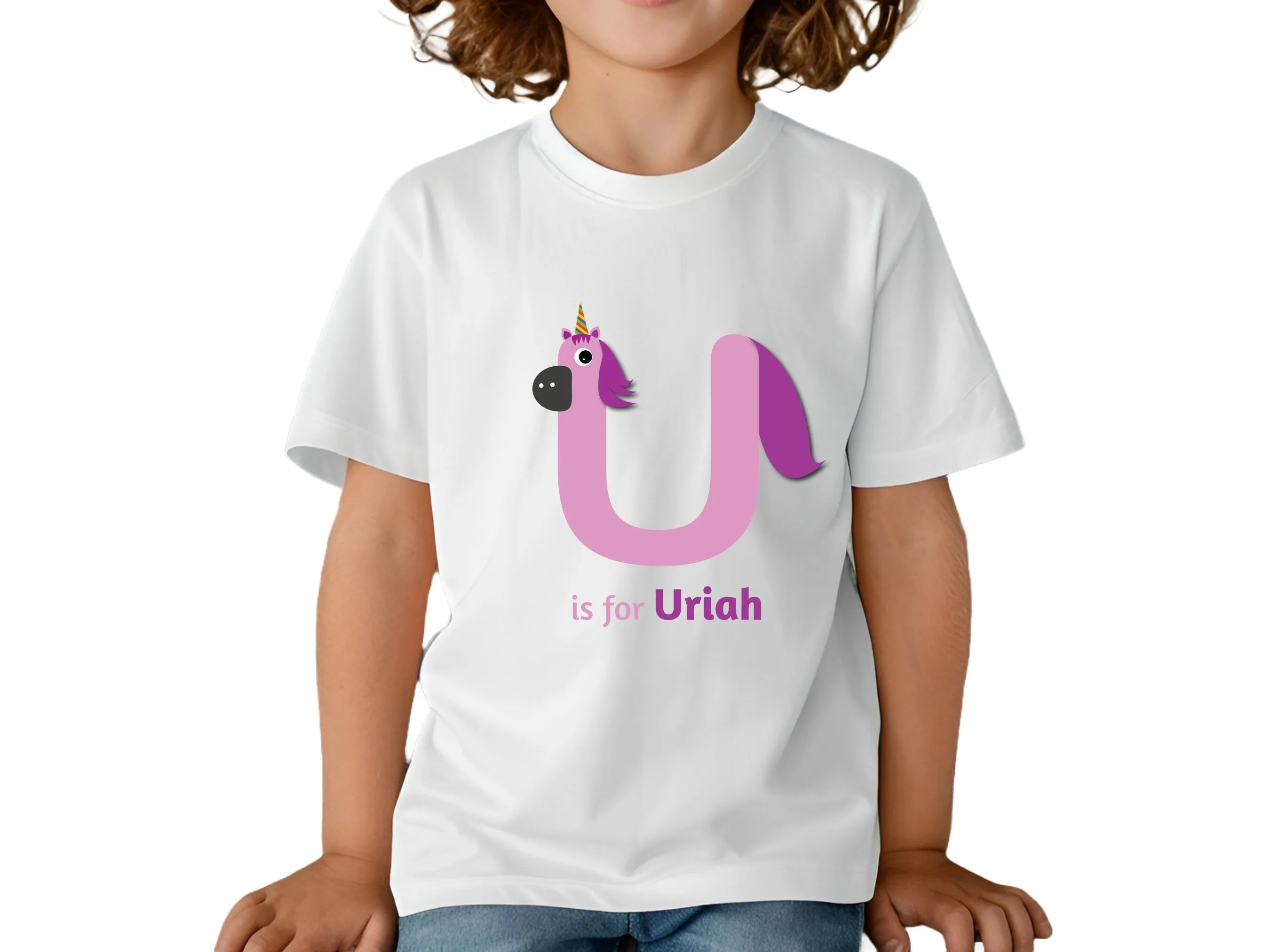 Custom Name Shirt Gift for Birthday Girl with Letter U On Shirt