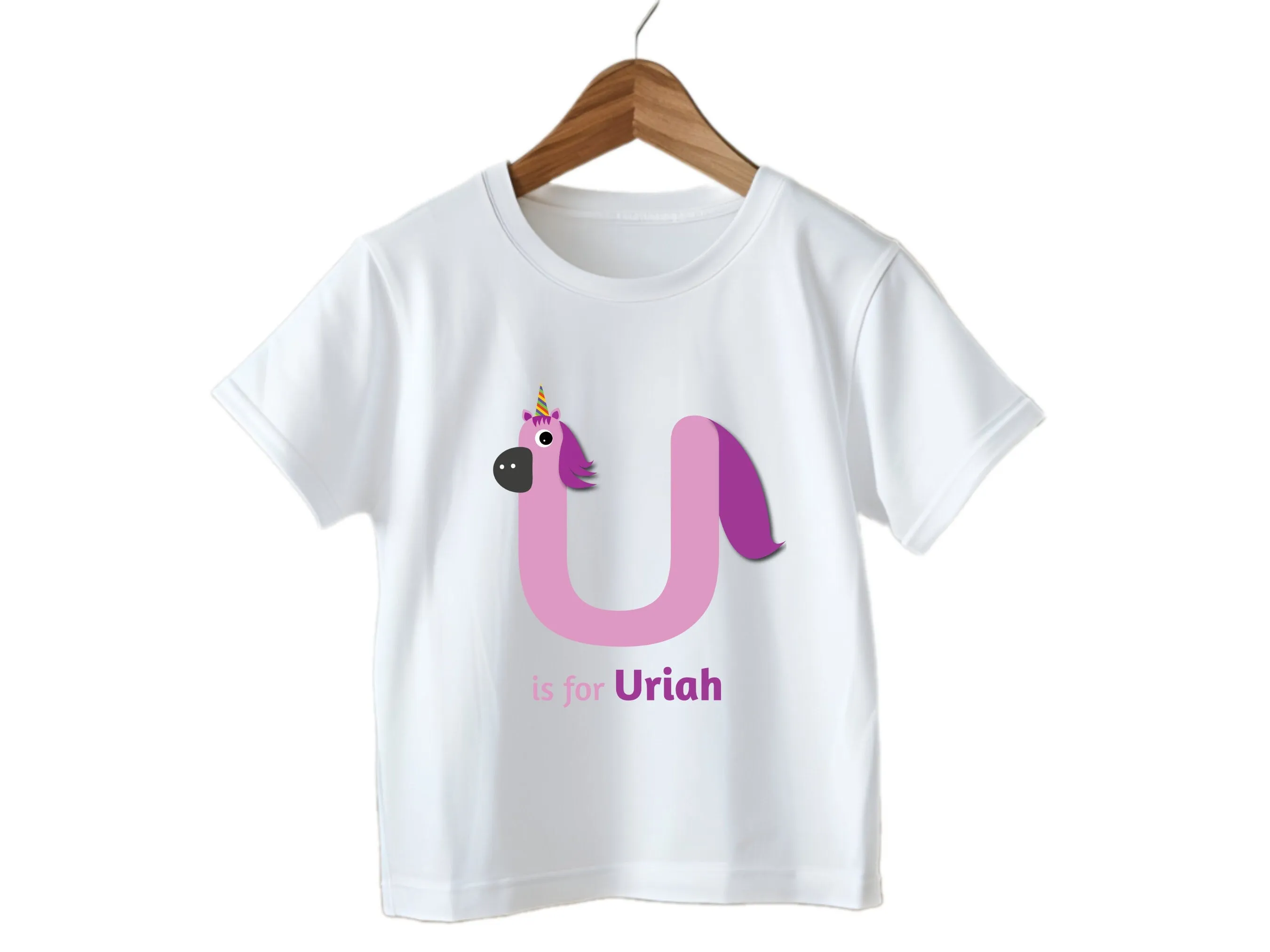 Custom Name Shirt Gift for Birthday Girl with Letter U On Shirt