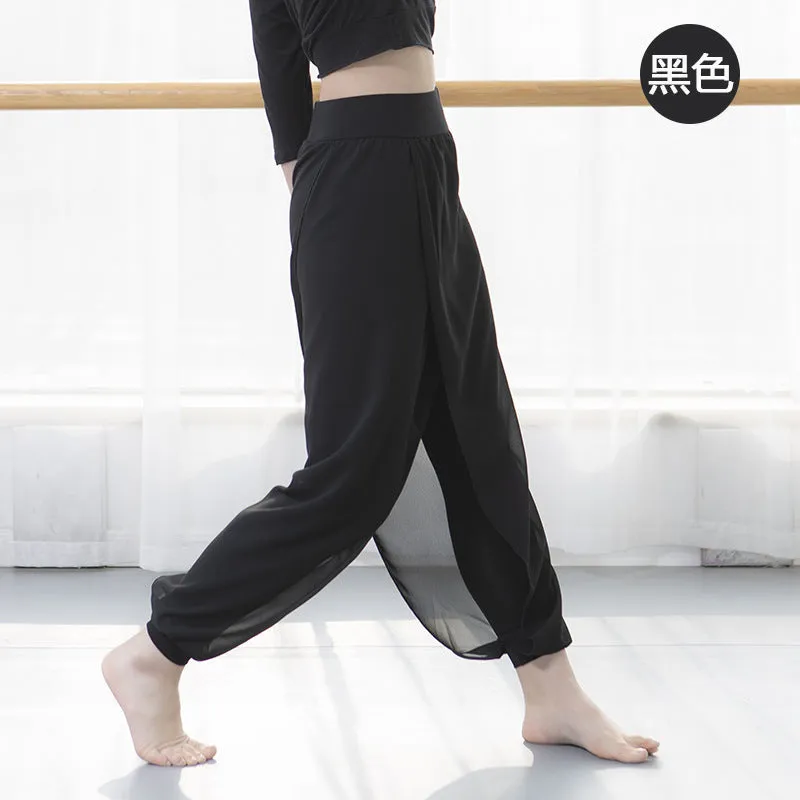 Dance Yoga Pants Ankle-Length Chiffon Slim-Look Lantern Slim-Fit Thin Plus Size Women Culottes Pants
