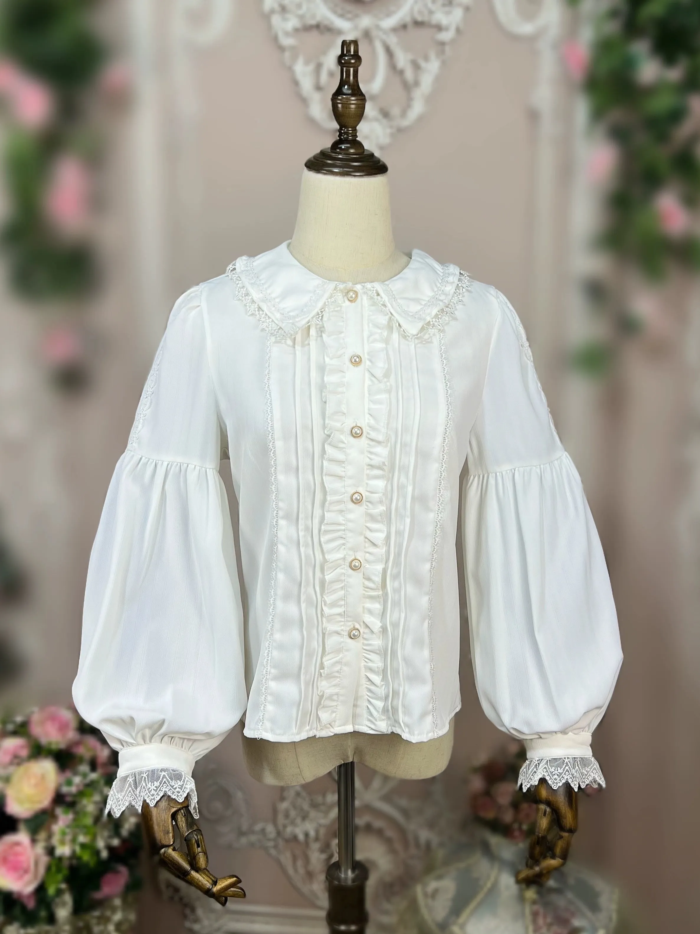 DMFS Lolita~Sweet Lolita Blouse Winter Doll Collar Shirt Long Sleeve Fit Top