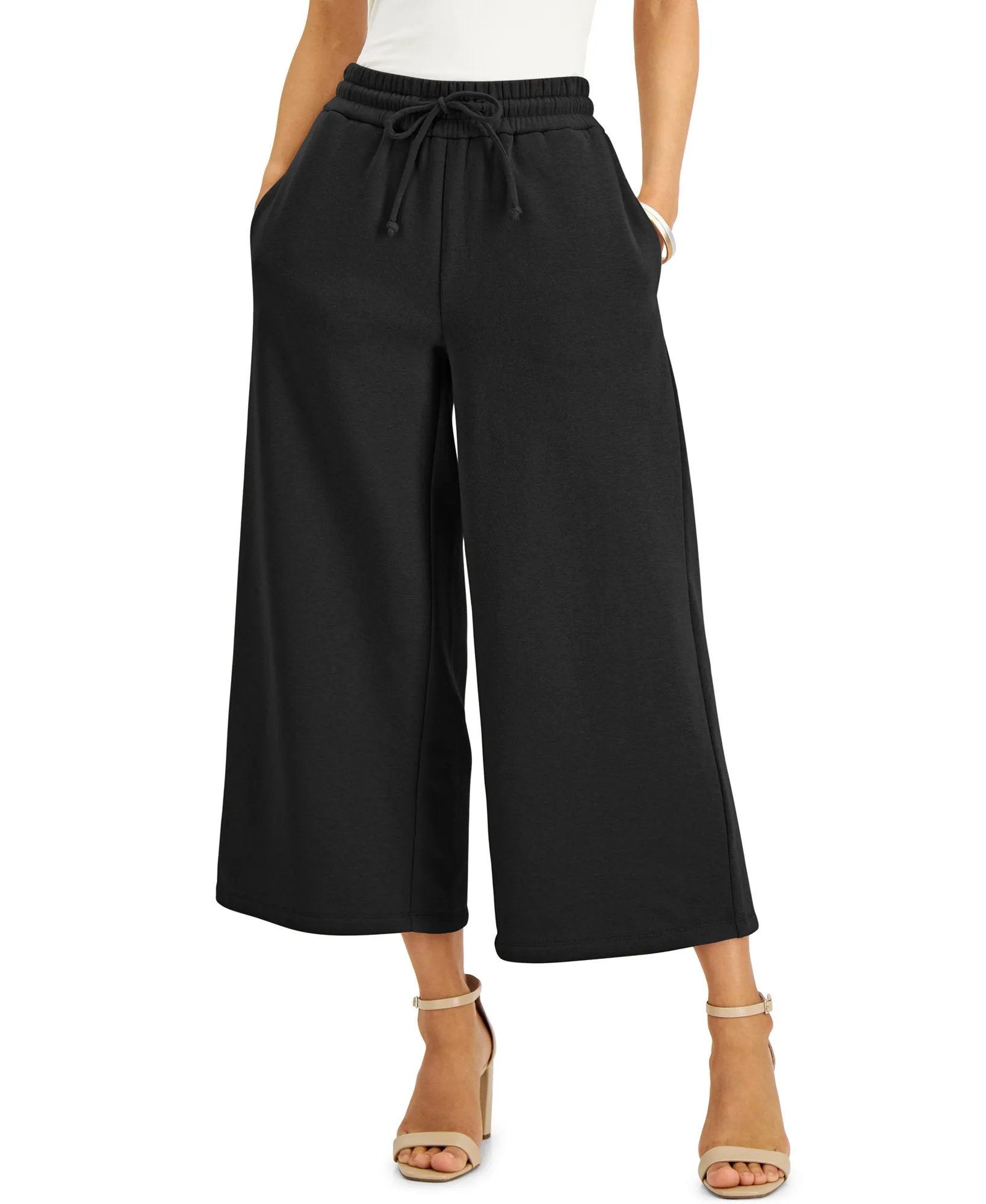 Drawstring Culotte Pants