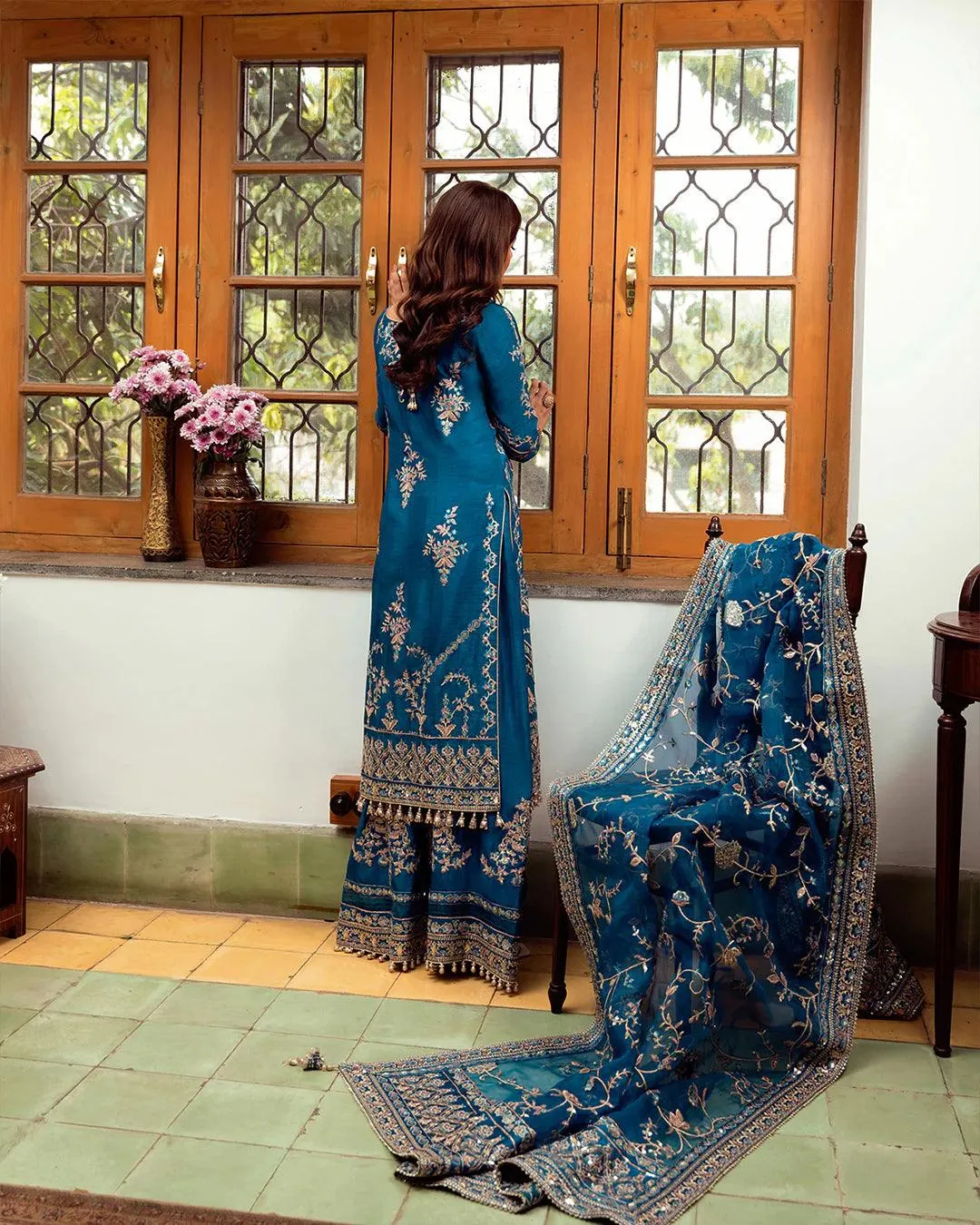 Faiza Saqlain Luxury Hand Embroidered Net Collection Unstitched 3 Pc ARIYA