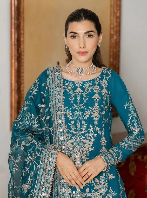 Faiza Saqlain Luxury Hand Embroidered Net Collection Unstitched 3 Pc ARIYA