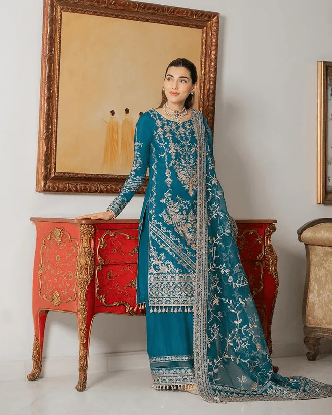 Faiza Saqlain Luxury Hand Embroidered Net Collection Unstitched 3 Pc ARIYA