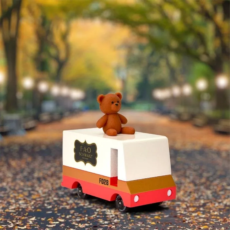 FAO Schwarz Wooden Van with Teddy Bear Topper