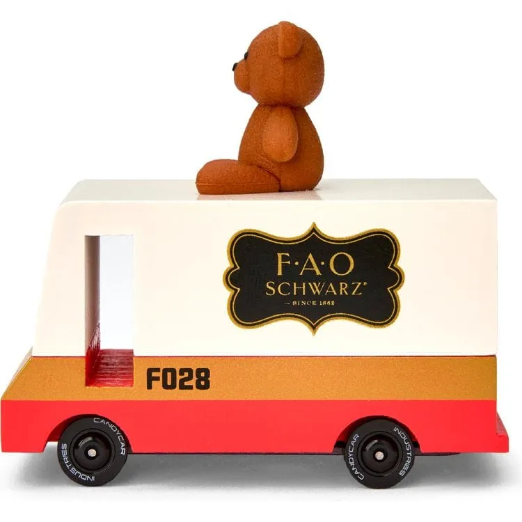 FAO Schwarz Wooden Van with Teddy Bear Topper