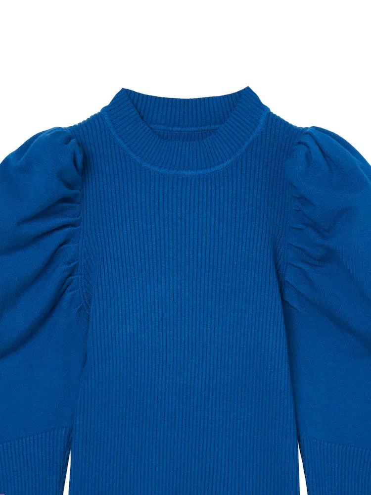 Gather Sleeve Knit Top