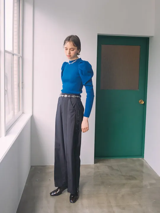 Gather Sleeve Knit Top