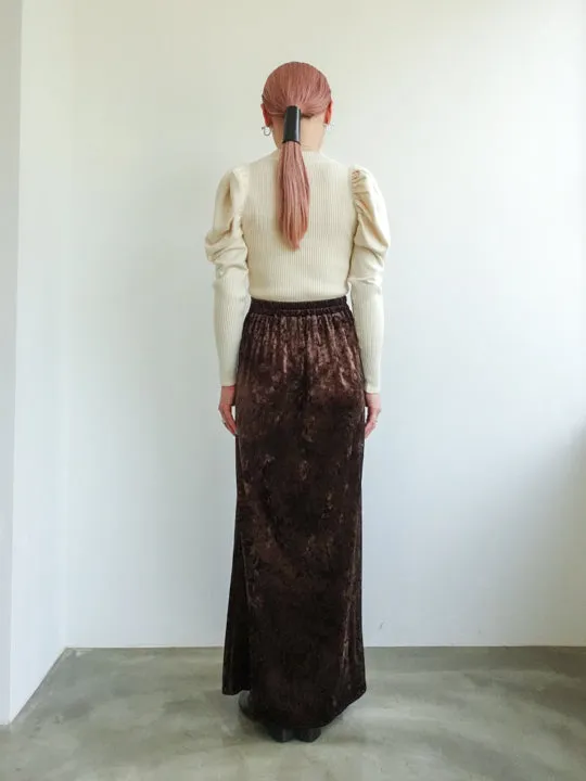 Gather Sleeve Knit Top