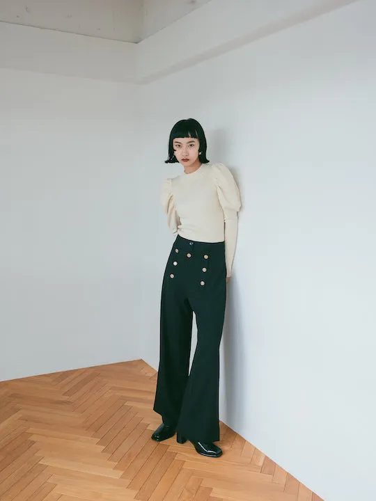Gather Sleeve Knit Top
