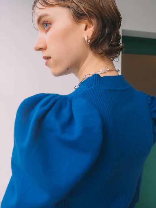 Gather Sleeve Knit Top