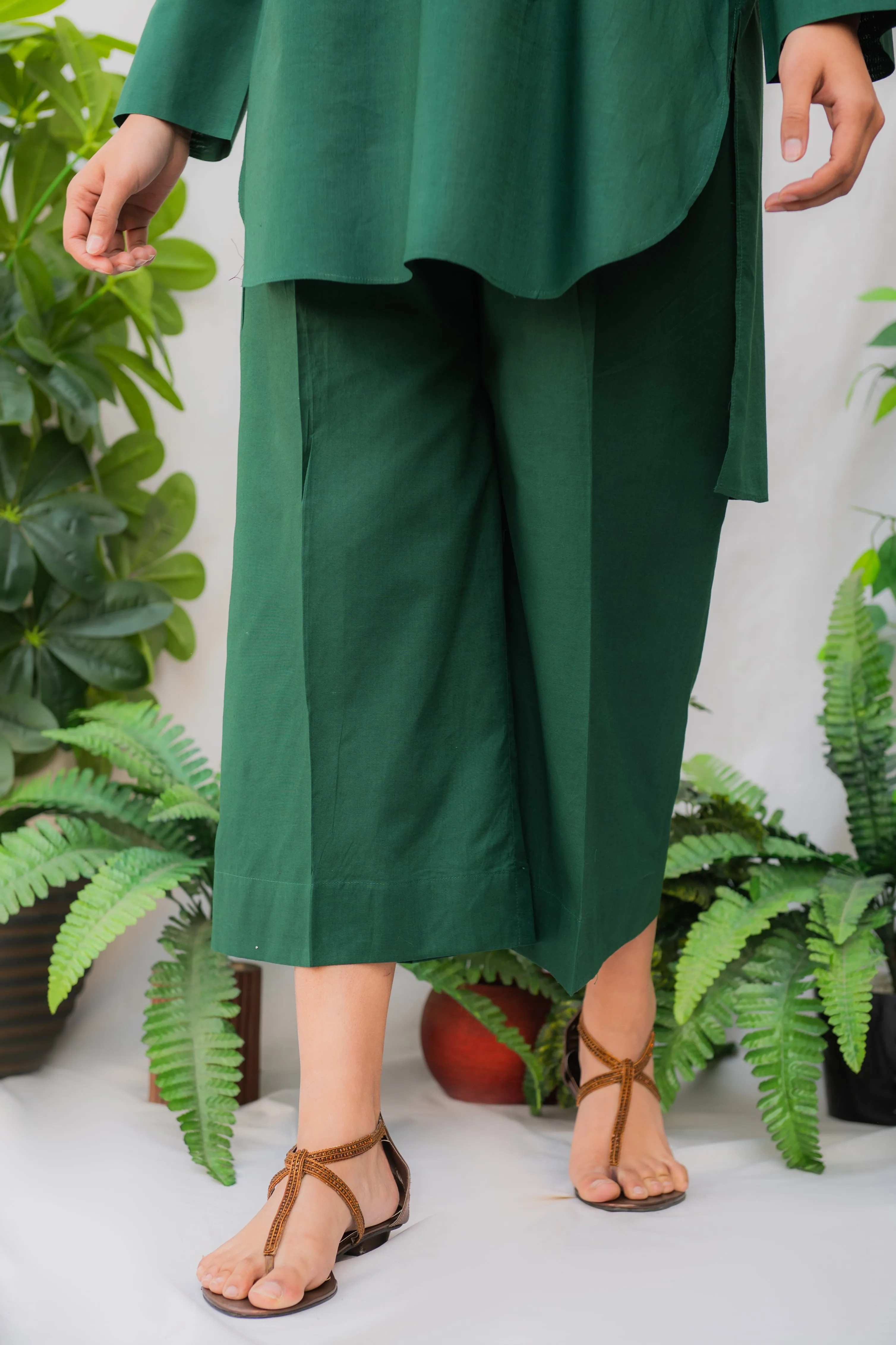 Green Solid Co-ord Set