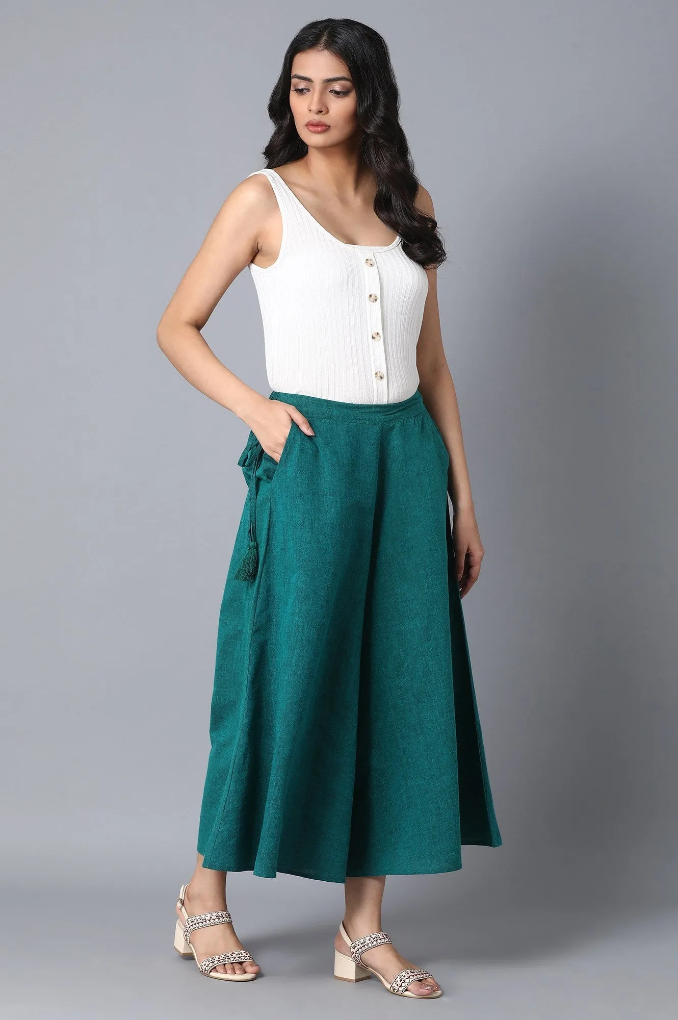 Green Straight Culottes